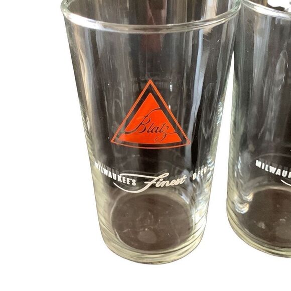 Vintage 1960s Blatz Beer Brown Glass Triangle Logo Set Lot of 6 Classic - Picture 2 of 11